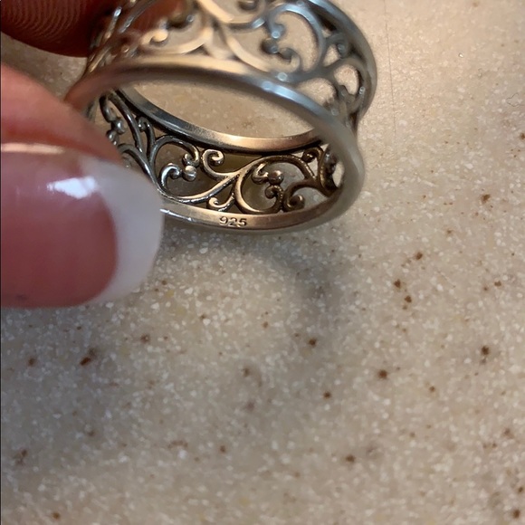 Sterling silver band with pattern design - Picture 4 of 4